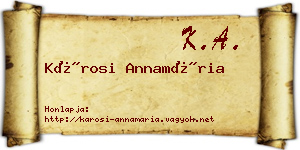 Károsi Annamária névjegykártya