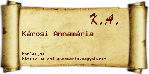 Károsi Annamária névjegykártya