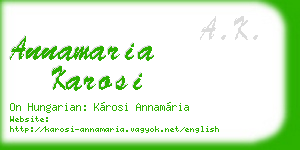 annamaria karosi business card