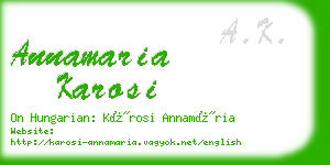 annamaria karosi business card